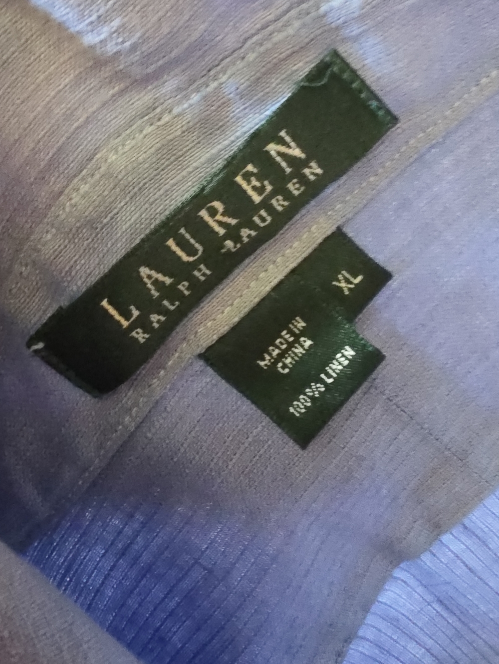 Lauren Ralph Lauren Ladies Light Lavender Pure Linen Big Shirt